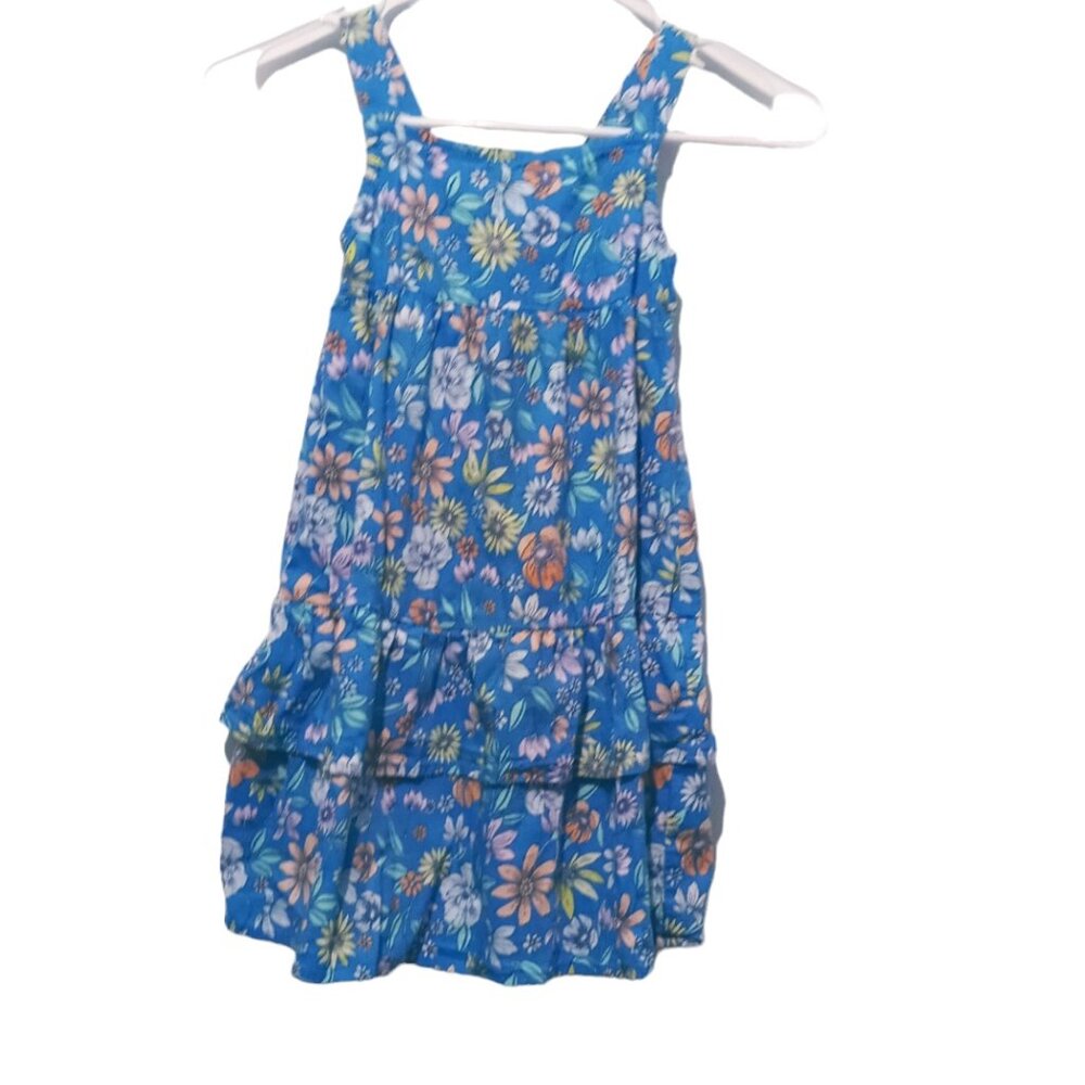Old Navy Girls' Blue Floral Tiered Swing Summer Dress SIze XS(5)